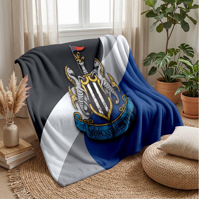 Coperta in Flanella con Stampa del Newcastle United Football, Coperta Morbida Calda Leggera per Divano Letto Campeggio