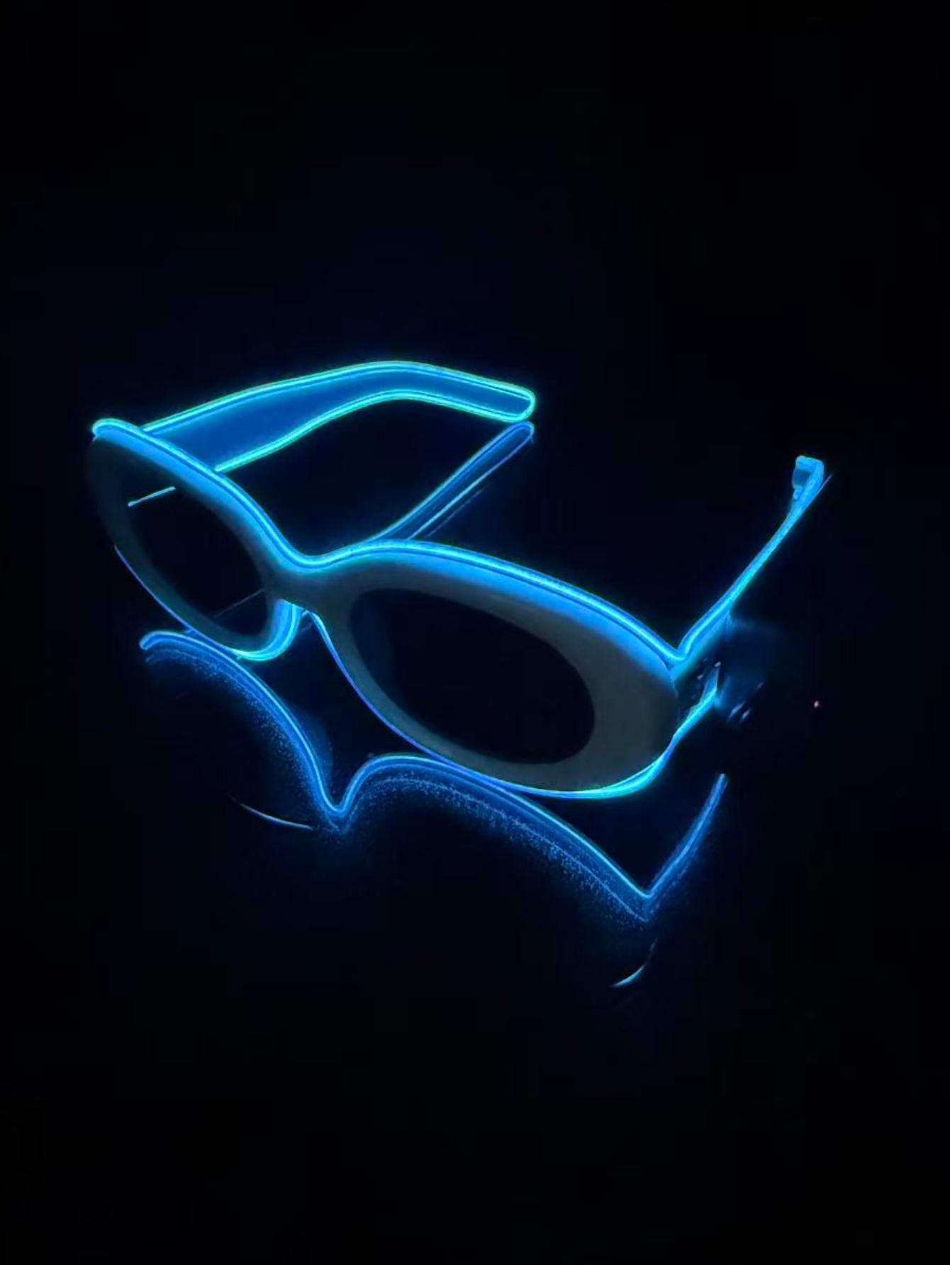 

Wireless drive oval led luminous glasses party performance ktv bar atmosphere flash props online celebrity led luminous glasses синій