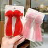 Red Tassel Pearl Children Barrettes Festival Hairpins Chinese Hanfu Hair Clips Duckbill Clips