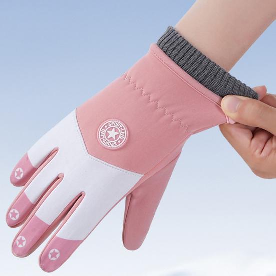 Dětské lyžařské rukavice Vodotěsné s fleecovou podšívkou Zimní rukavice Teplé Větruodolné rukavice s protiskluzovými dlaněmi pro chlapce dívky Lyžování Snowboarding Cyklistika