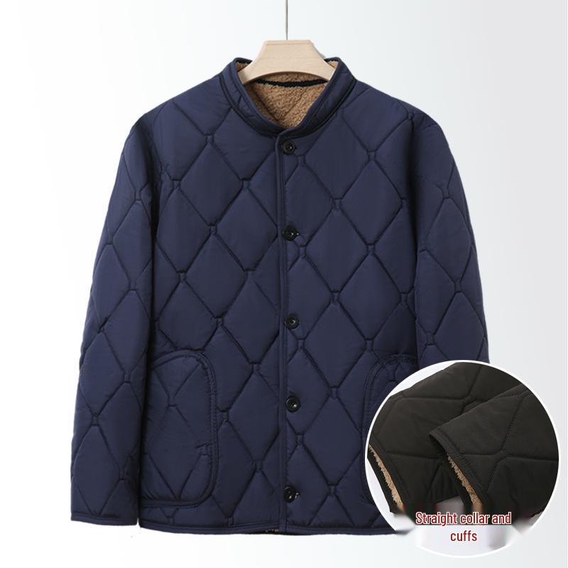Men's Winter Cotton-Padded Jacket for Seniors - Thickened & Fleece-Lined, Perfect for Dad or Grandpa