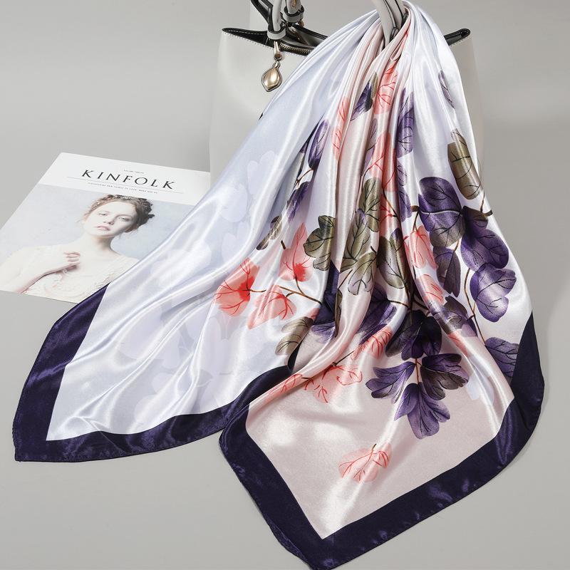 90 Square Scarves, Silk Scarves, Women's New Spring and Summer High-end Sense Versatile, Thin Scarves, Shawls Outside
