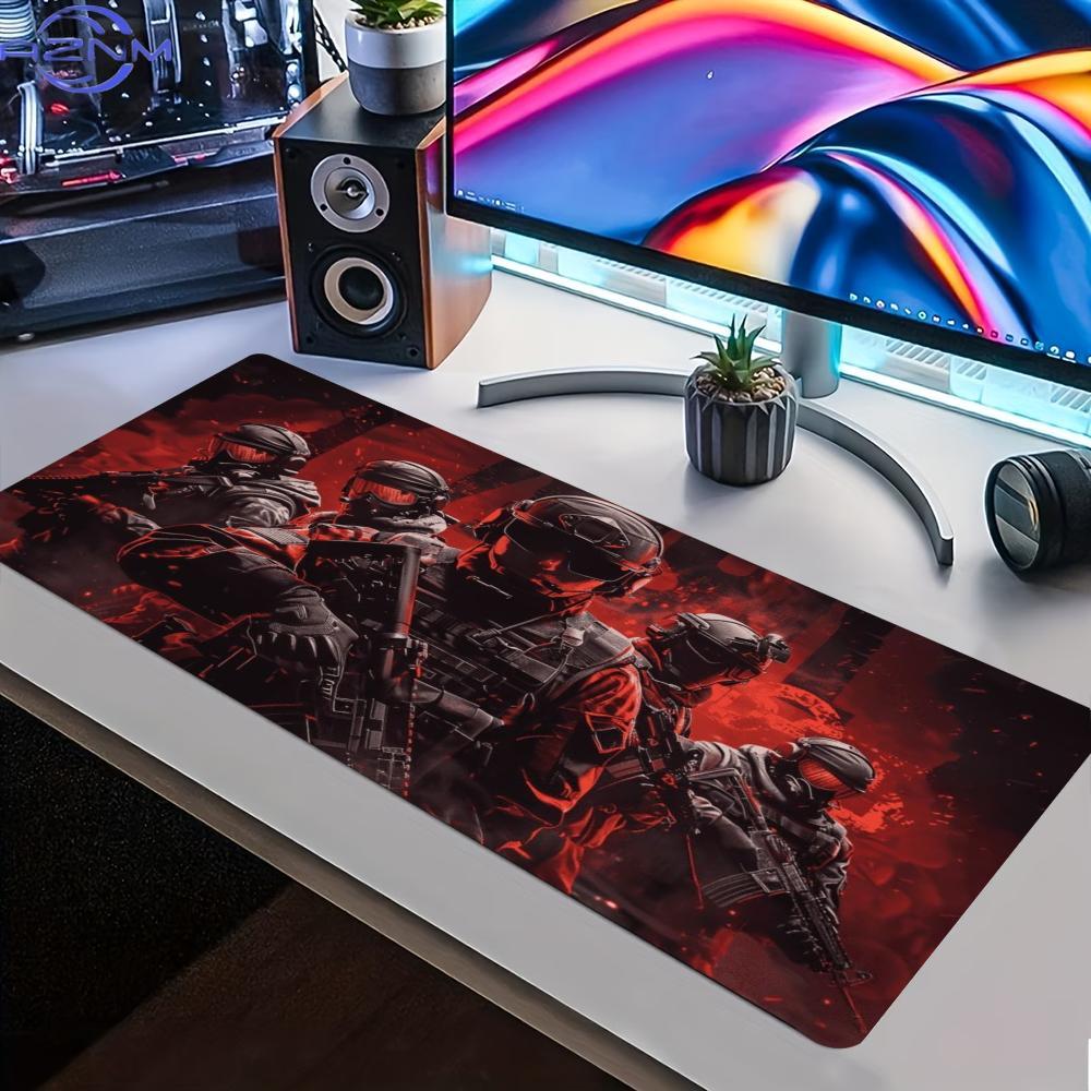 Military Shooter Large Extended Gaming Mouse Pad Anti Slip Rubber Stitched Hd Print Desk Mat For Pc Gamer Laptop Table Decor