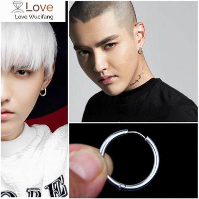 Succinct Men Womens Girls Ladies High Polish Smooth Round Earring Medical Anti -Allergic Stainless Steel Fashion Jewelry 857