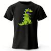 Angry Dinosaur Cotton T-shirt for Men Loose Large Breathable Sports Short Sleeves Summer Trendy Street