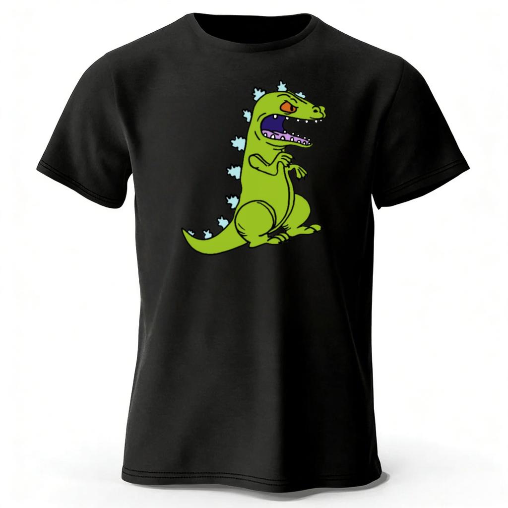 Angry Dinosaur Cotton T-shirt for Men Loose Large Breathable Sports Short Sleeves Summer Trendy Street