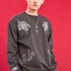Li Ning Sports Fashion Series X Palace Museum Printed Pullover Sweatshirt Unisex Sweatshirt Sandalwood-Black AWDQ929-2