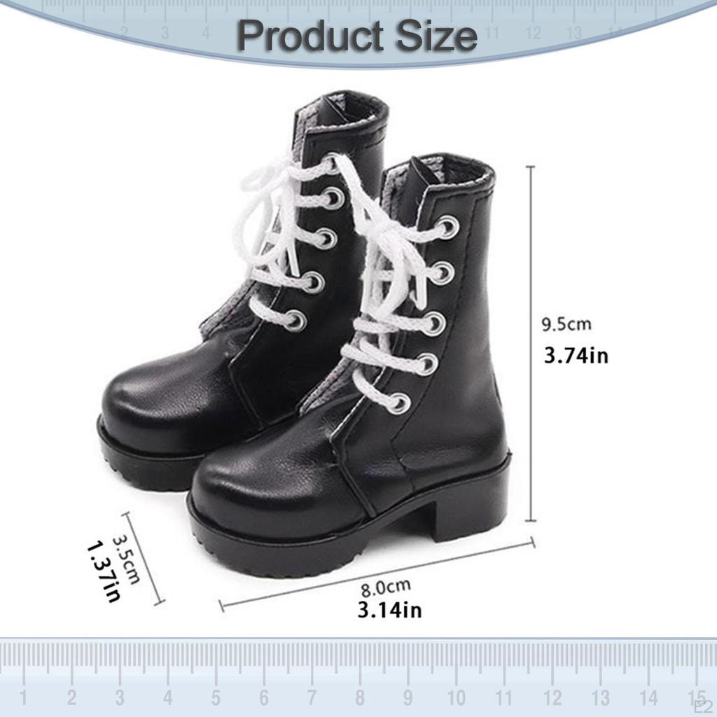 1/ Doll Shoes Photo Props PU Leather Cool Trendy Casual Mini Miniature Model Boots for Female Action