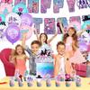 Cartoon - Themed Paper Birthday Party Supplies Set - Perfect Gift For Kids’ Birthday Celebrations With Banners, Balloons, And Cake Toppers