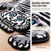 2D Tiger Area Rug Imitation Cashmere Cartoon Carpet Cute Home Decor Carpet  Bedrooms