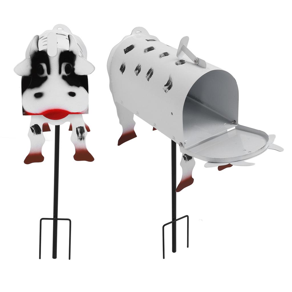 Cow Mailbox Cute Sunproof Colorfast Ample Inner Space Cow Letter Box Cover for Outdoor Yard Decor