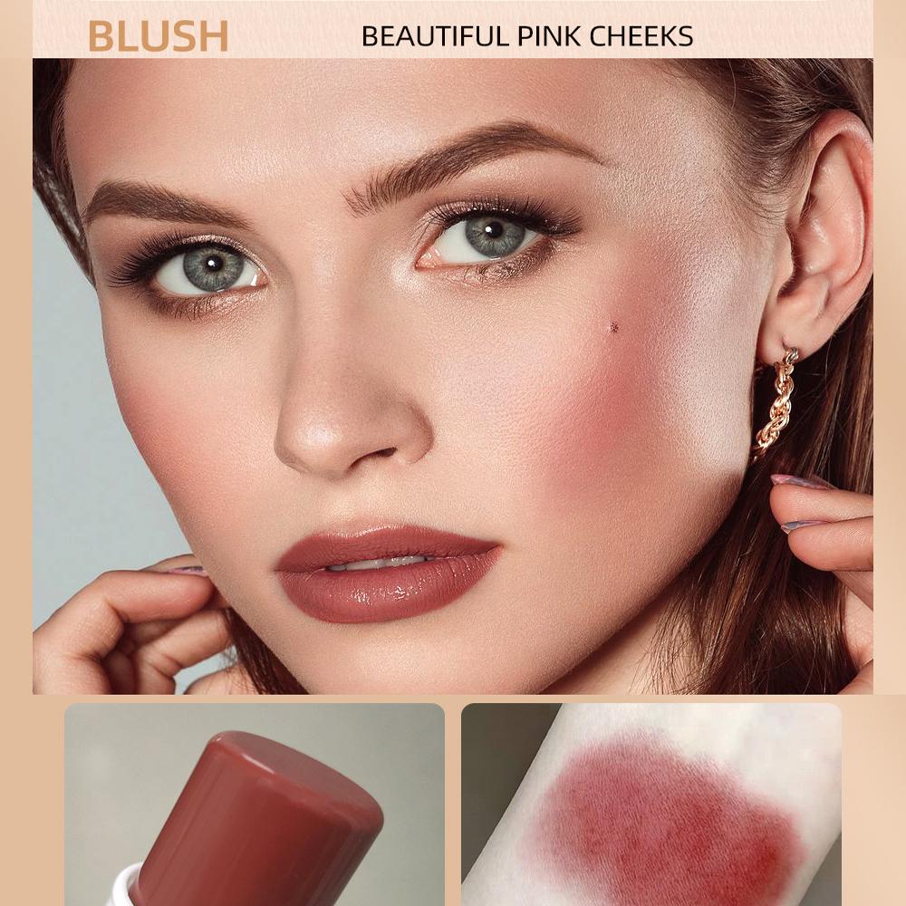 QIBEST Multi-function Makeup Stick Highlighter Blush Contour Stick Lipstick Set Rouge Pen