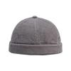 Croogo Shallow Brimless Washable Solid Outdoor Hat Beanie, Cap, Cotton, Warm, Round, Stylish, Color, Slimming, Cute, Foldable, (G-GD34-Gray)