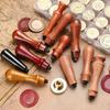 1pc Retro Wooden Sealing Wax Stamp Handle, Sealing Rosewood Handle Stamp Head Replaceable Handle For Wedding Invitations