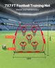 VEVOR 2133.6 X 2133.6mm Football Trainer Throwing Net, Training Throwing Target Practice Net with 5 Target Pockets