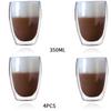 4PCS Heat-Resistant Double Transparent Glass Cup 80ML Milk Whiskey Tea Beer Espresso Coffee Cup Drinkware Cups Drinking Glasse