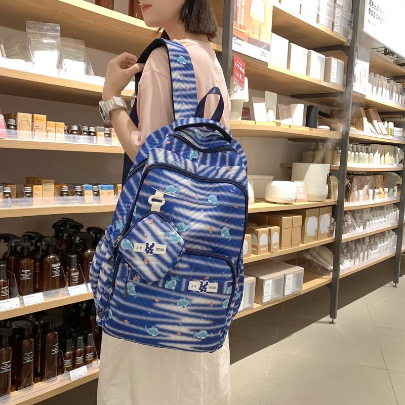 Zebra Print Backpack Women's Large Capacity Backpack Student School Bag with Coin Purse