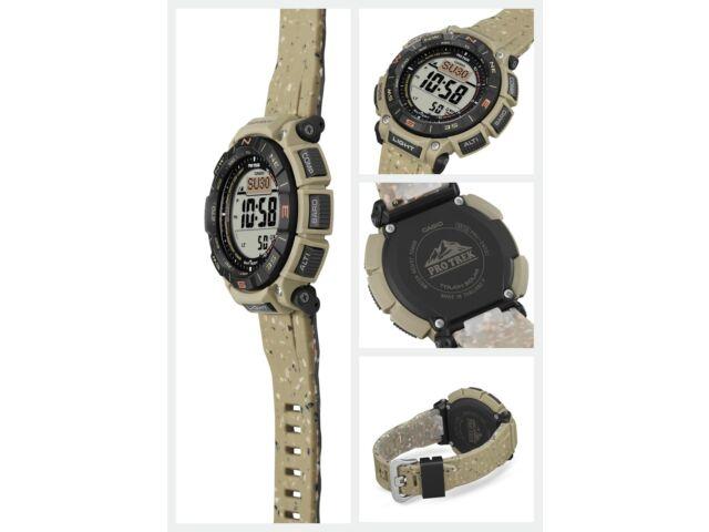 Casio PRO TREK PRG-340SC-5JF Climber Line Triple Sensor Solar Watch Beige 51.7mm
