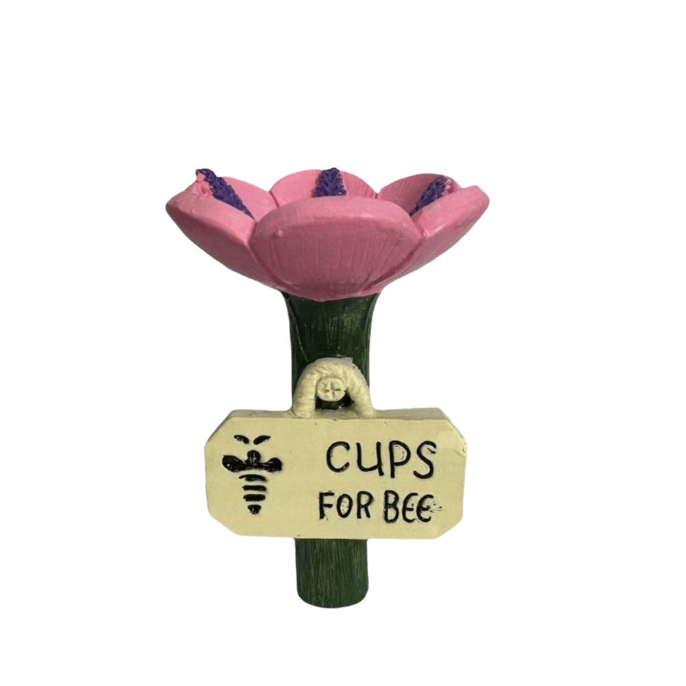 Flower Shaped Insect Drinking Cup Resin Garden Decoration Bee Watering Station Outdoor розовый