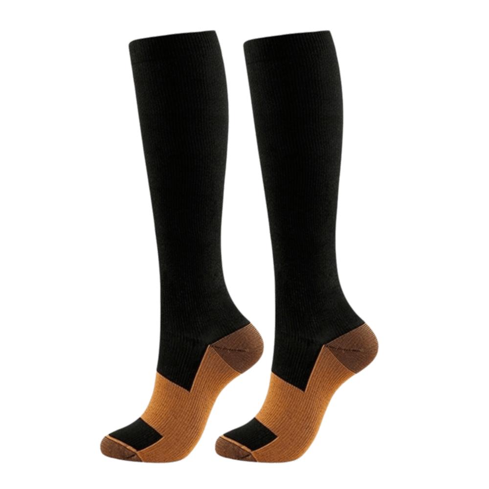 Breathable Compression Socks Knee High Sports Socks Running Socks Men Calf Stockings Running L/XL чёрный