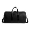 Gotham 45 Fechamento com Zíper Alça de Ombro Ajustável Bolsa Tote de Couro Granulado Bolsa de Ombro para Viagem Bolsas Masculinas CV957-BLKA