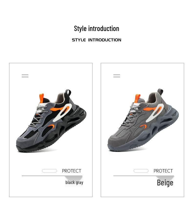 Unisex Summer Steel Toe Work Shoes: Lightweight, Anti-Smash, Anti-Puncture, Wear-Resistant Sole