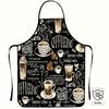 1pc Coffee Print Apron, Polyester Material Work Clothes, Multicolored Unisex Apron Suitable for Home And Restaurant Use, Adjustable Neck Strap, Durabl