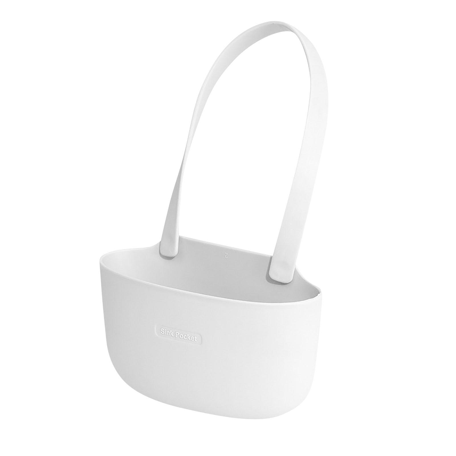 

Підвісна сумка для кухонної раковини, кошик для зливу раковини змішувача, сумка для зберігання губчастої тканини, силіконова дренажна сумка для ванної кімнати для кухні та ванної кімнати One Size білий