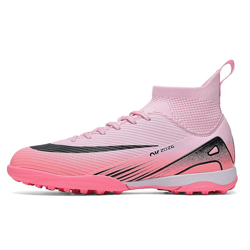 High-Top Football Shoes Tf Broken Nails Artificial Turf Ag Nails Leather Feet Men And Women Children And Adolescents Training Shoes