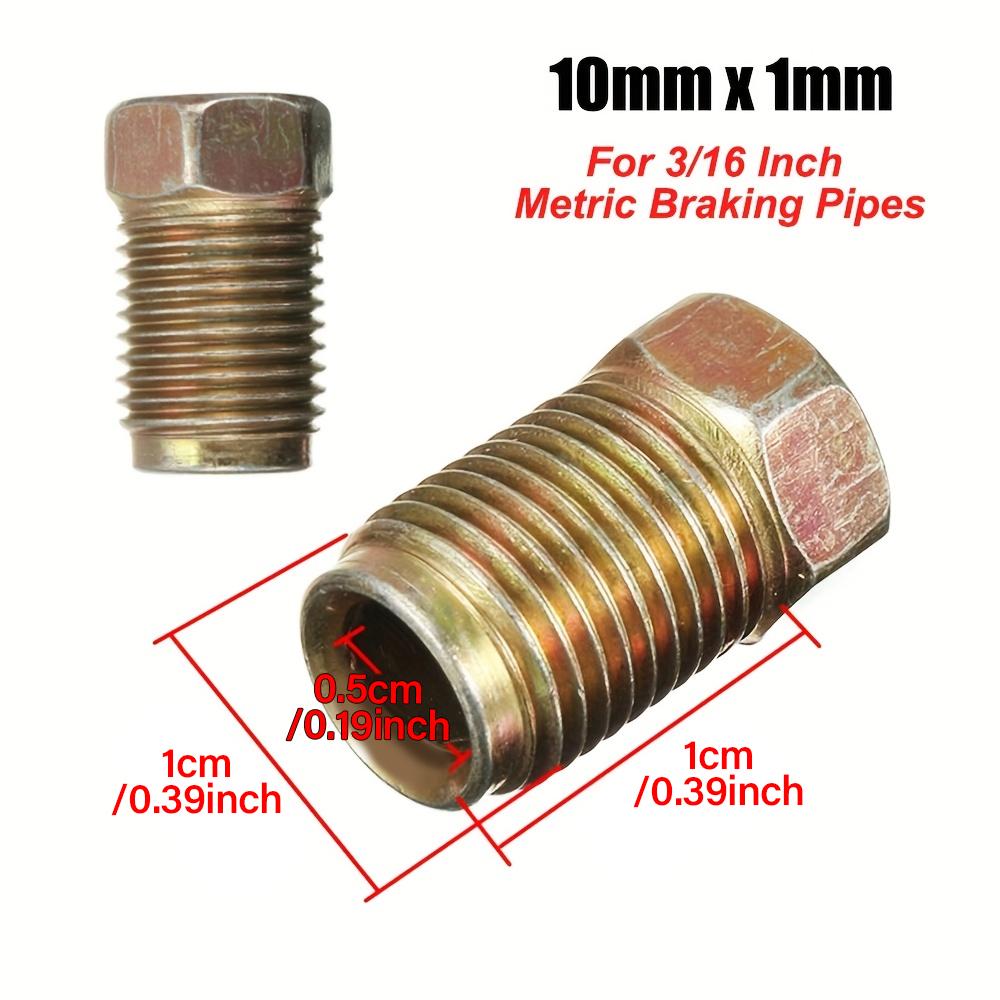 20Pcs High Quality Copper Male Short Brake Pipe Screw Nuts  for 3/16 Inch Metric Braking Tubes 10mm X 1mm
