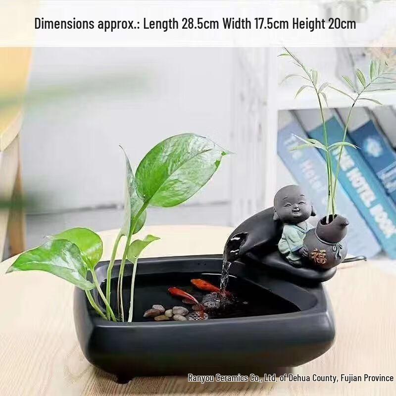 Zen Ceramic Flowing Water Desktop Fish Tank
