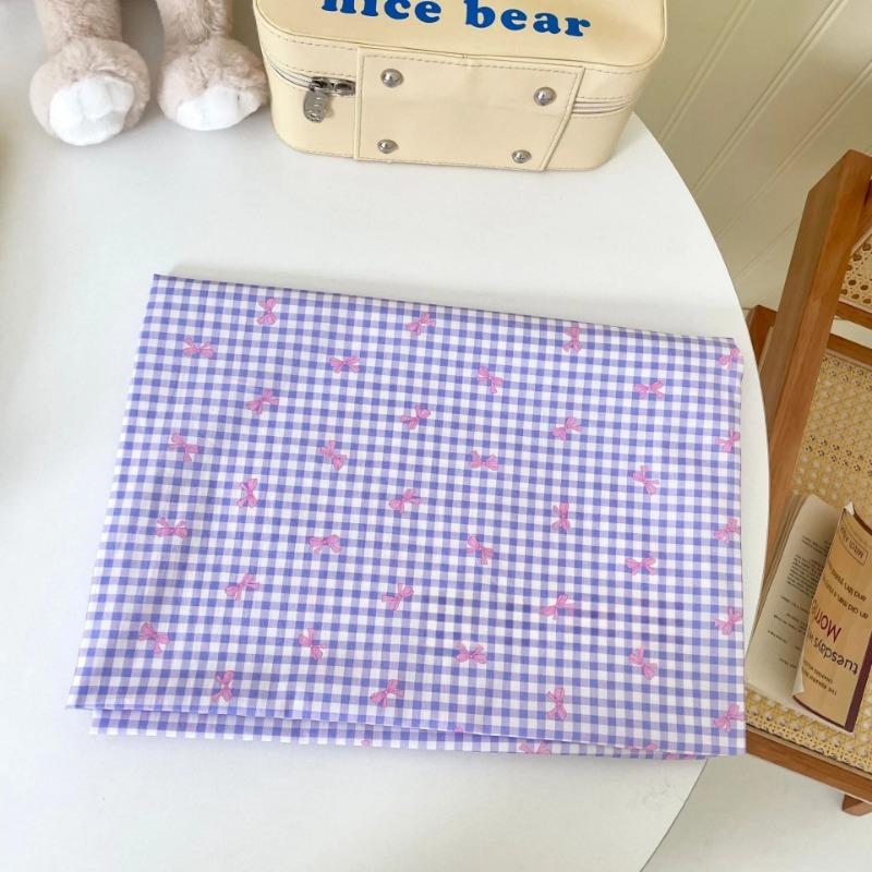 Bunt karierter Baumwollstoff mit Schleifendruck für Kleider, Hemden, Schlafanzüge, Homewear, Kinderbekleidung, 140x100cm