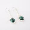 Natural Malachite Gemstone 925 Sterling Silver Jewelry Handmade Earrings 1.76" EE-171-24