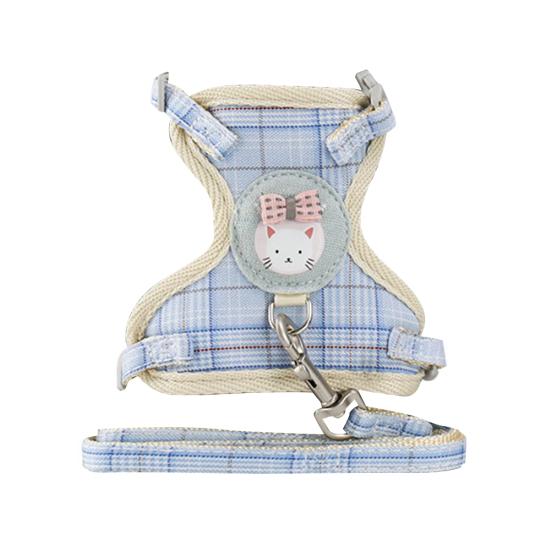 Pet Nylon Mesh Harness Leash Collar Clothes Vest Cat Kitten Cord Traction Rope