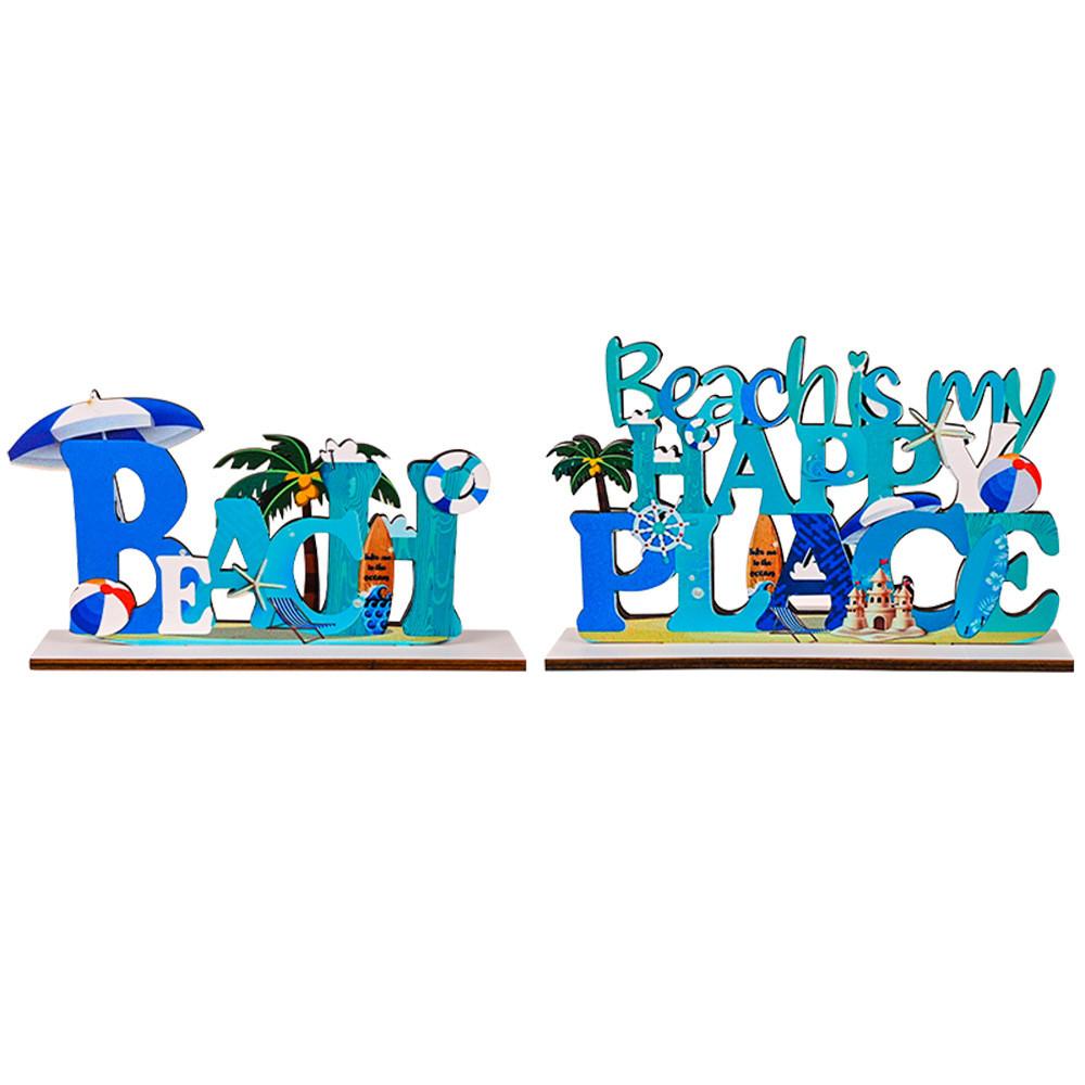 Beach Wooden Ornament Coastal Style Letter Dcor For Home And Event Decoration