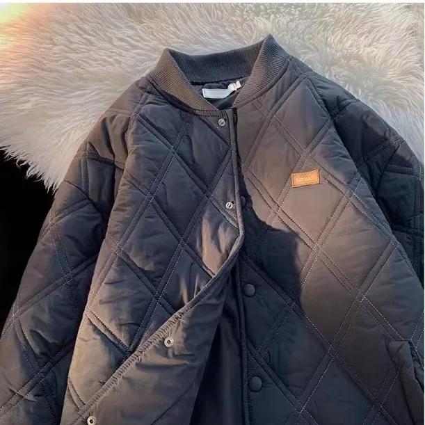 Prošívaný kabát Unisex Zimní Zateplený Zateplený Ležérní Vintage Bavlněná Bunda Pro Muže Ženy Pár Ležérní