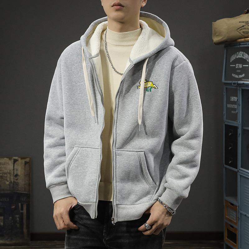 Зимний флисовый утолщенный тяжелый кардиган с капюшоном — фото 4