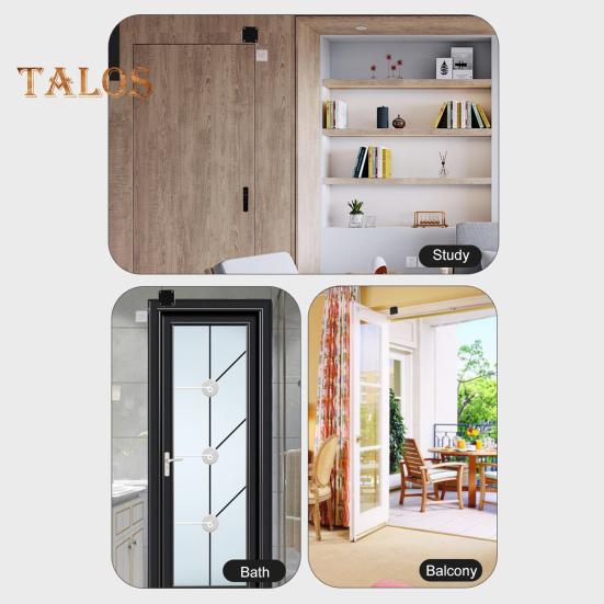 Automatic Door Closer with 1.2M Steel Wire Adjustable Punch Free Wall Mount Bedroom Bathroom Shower Curtain Sliding Screen Door Opener Closing Device