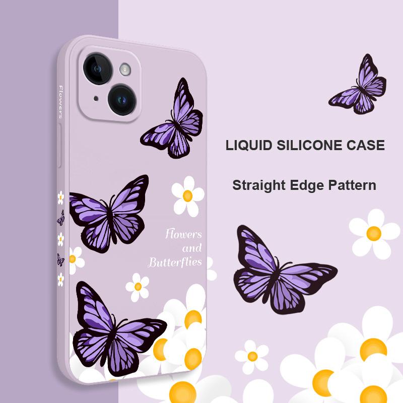 Garden Butterflies Phone Case For iPhone 15 14 13 12 11 Plus Pro Max Mini X XR XS SE2020 8 7 6 6S Plus Cover