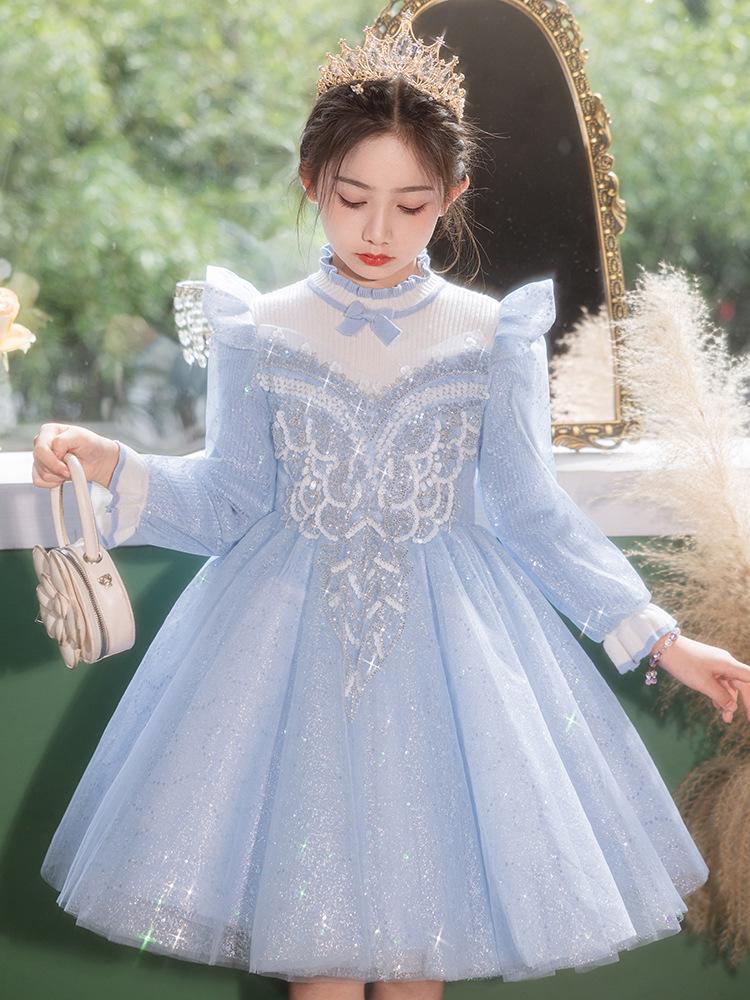 High-End Girls' Princess Formal Dress for Piano Performances and Evening Events
