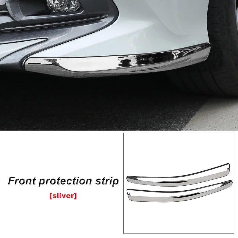 

Для Toyota Camry 2018-автомобильный бампер из нержавеющей стали, передняя угловая крышка, накладка, защитные полоски, внешние аксессуары Silver-Front
