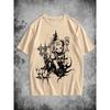 Dark Fantasy Map Print Short Sleeve T-Shirt for Men Fabric Casual Tee with Crew Neck  Breathable, Slight Stretch Material for Summer Style