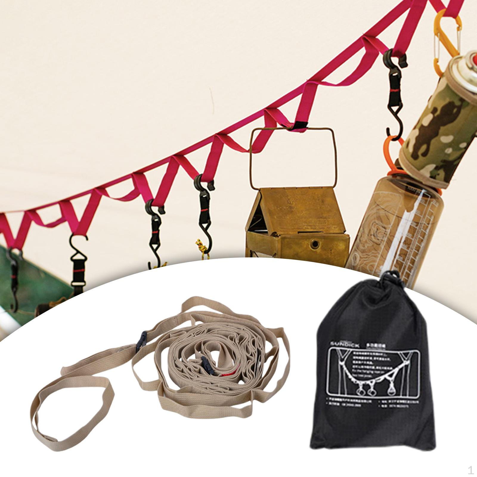 

1PC Camping Tent Rope Lanyard Windproof Clothesline Multifunction Accessories Lamp коричневый