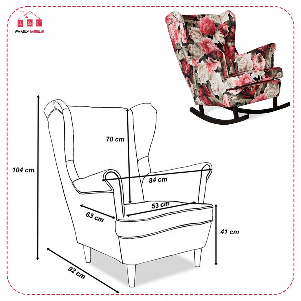 ARI Rocking Chair Scandinavian Family Furniture Runners Peony Flowers