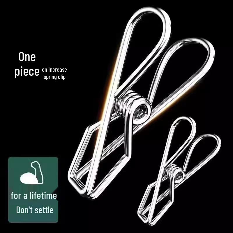 Stainless Steel Multifunctional Drying Rack with Multiple Clips – Windproof Hanger for Socks and Underwear.