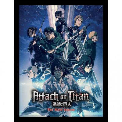 Attack on Titan S4 Strike Team Gerahmtes Poster