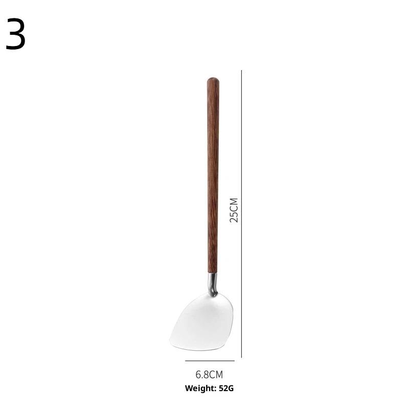 

Wooden Handle Soup Spoon Stainless Steel Mini Strainer Spoon Spatula Hot Pot Ladle Tableware Colander Cooking Tools