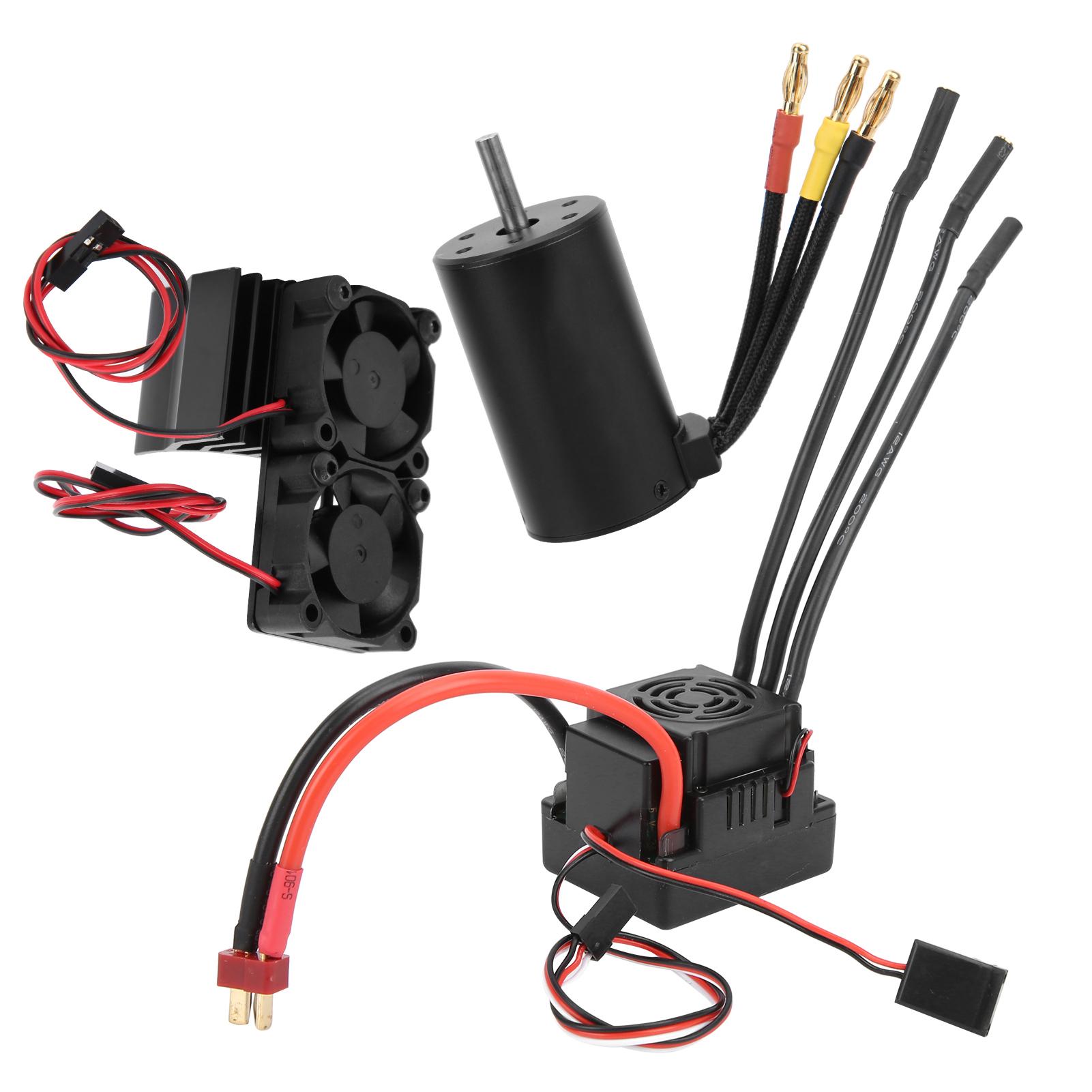 

Водонепроникний безколекторний двигун 3660 3800KV, безколекторний регулятор швидкості 80A, комбо-комплект з радіатором для 18 RC автомобіля