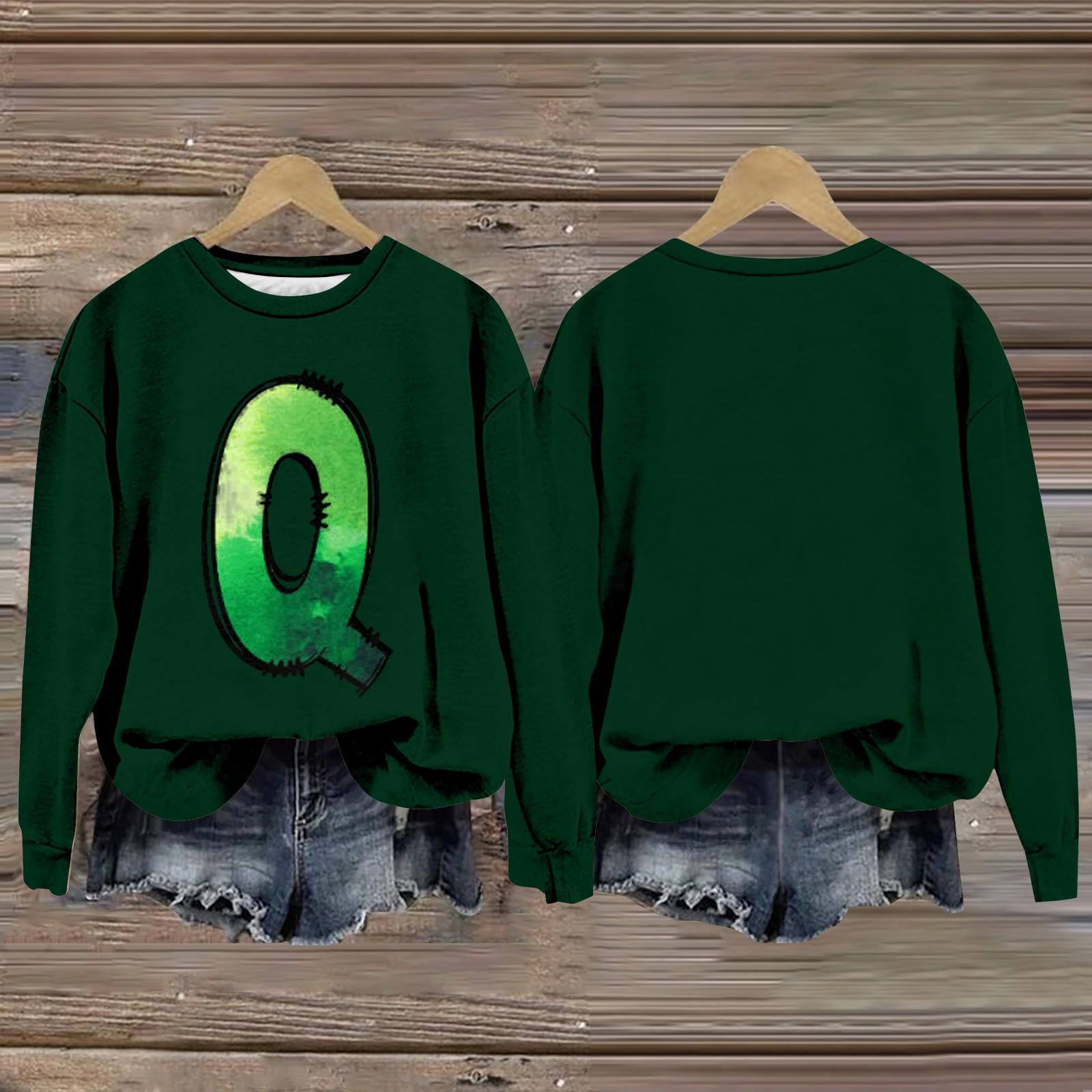 

Женская мода с принтом, длинный рукав, свободный круглый вырез, свитшот, осень S циан