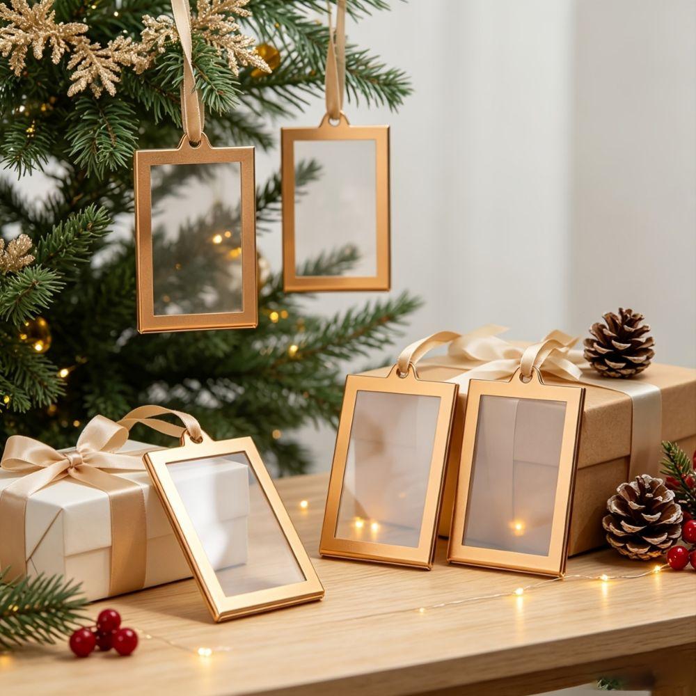 Acrylic 3 Inch Photo Frame Ornament DIY with Hanging Rope Christmas Tree Photo Ornament Vertical/Horizontal Style